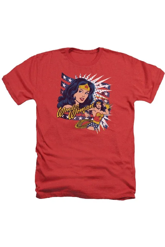 Men's Shirts with Wingtip CollarsDco Pop Art Wonder Woman Adult Heather Tee / T-Shirt Men's Shirts with Wingtip CollarsDco Pop Art Wonder Woman Adult Heather Tee / T-Shirt
