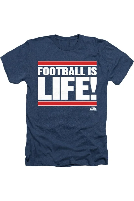 Men's Shirts with French CuffsTed Lasso Football Is Life Adult Heather Tee / T-Shirt Men's Shirts with French CuffsTed Lasso Football Is Life Adult Heather Tee / T-Shirt