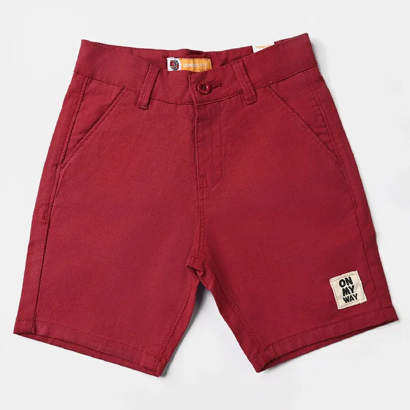 Men's Tailored Pants for a Sharp AppearanceBoys Cotton Twill Short On My Way-MAROON Men's Tailored Pants for a Sharp AppearanceBoys Cotton Twill Short On My Way-MAROON
