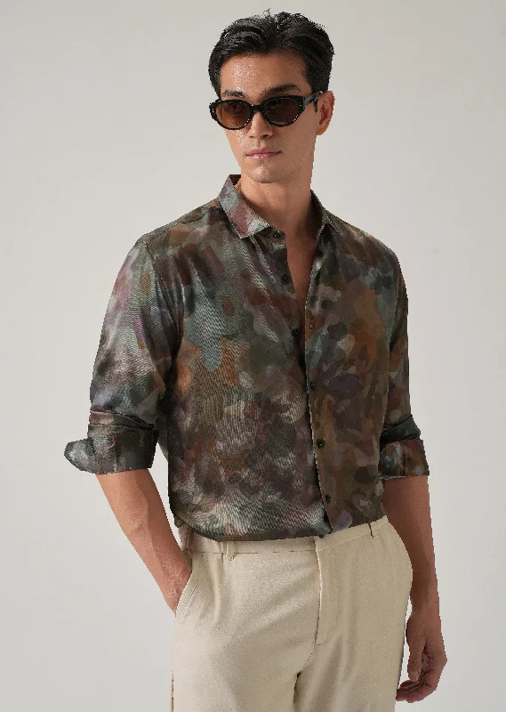 Men's Luxury Shirts for High-End FashionTonal Camo Print Shirt