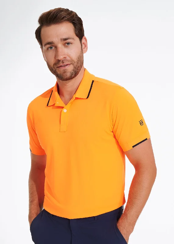 Men's Shirts with Mock NecksPerformance Tipped Polo | Orange w/ Navy Tipping