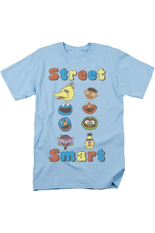 Men's Shirts with Appliquéd SleevesSesame Street Street Smart Short Sleeve Adult Tee / T-Shirt Men's Shirts with Appliquéd SleevesSesame Street Street Smart Short Sleeve Adult Tee / T-Shirt