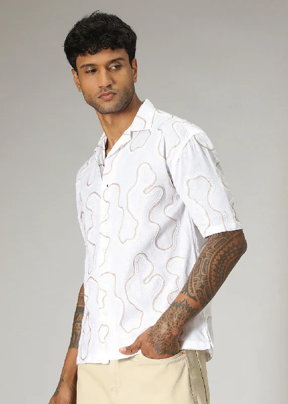 Men's Timeless Dress Shirts for Enduring StyleWhite Embroidered Shirt