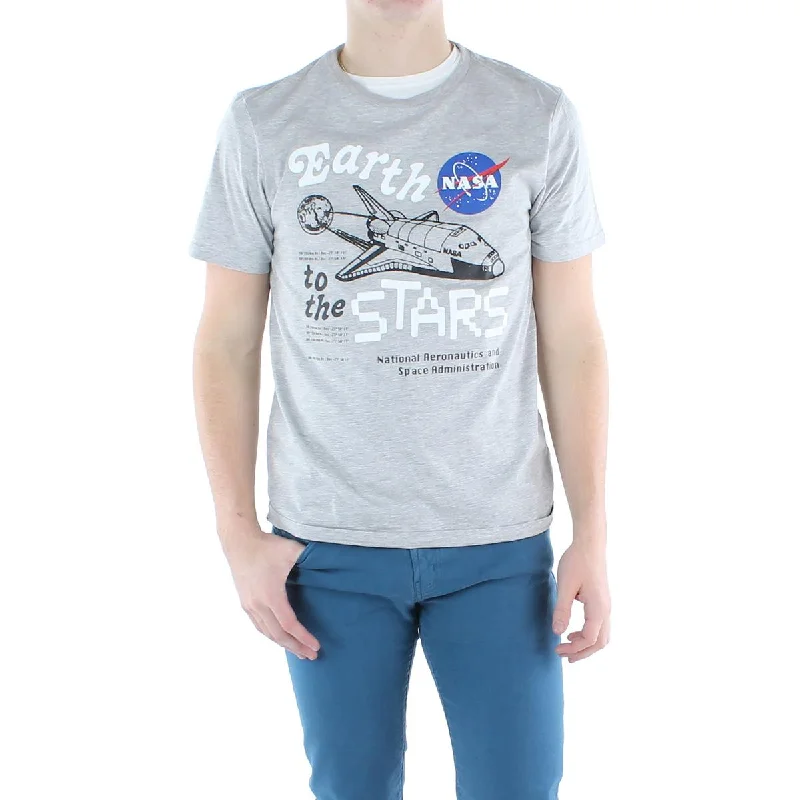 Men's Shirts with Tab CollarsEarth To Star Mens Printed Crewneck Graphic T-Shirt