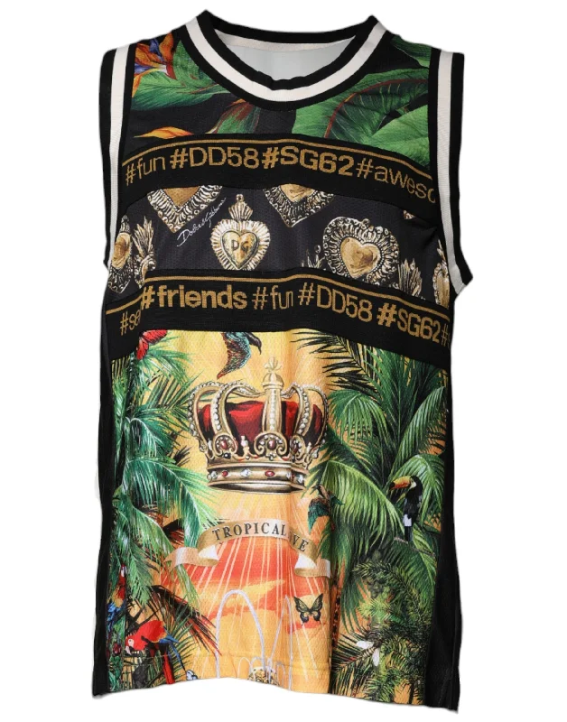 Men's Shirts with Pocket SquaresDolce & Gabbana multi Tropical Sleeveless Tank Men's T-shirt