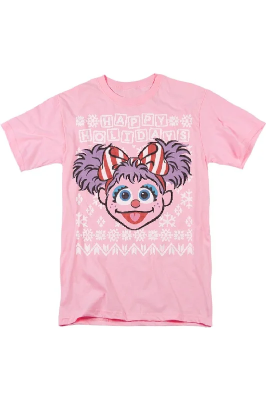 Men's Shirts with Snap ButtonsSesame Street Abby Cadabby Ugly Christmas Short Sleeve Adult Tee / T-Shirt Men's Shirts with Snap ButtonsSesame Street Abby Cadabby Ugly Christmas Short Sleeve Adult Tee / T-Shirt