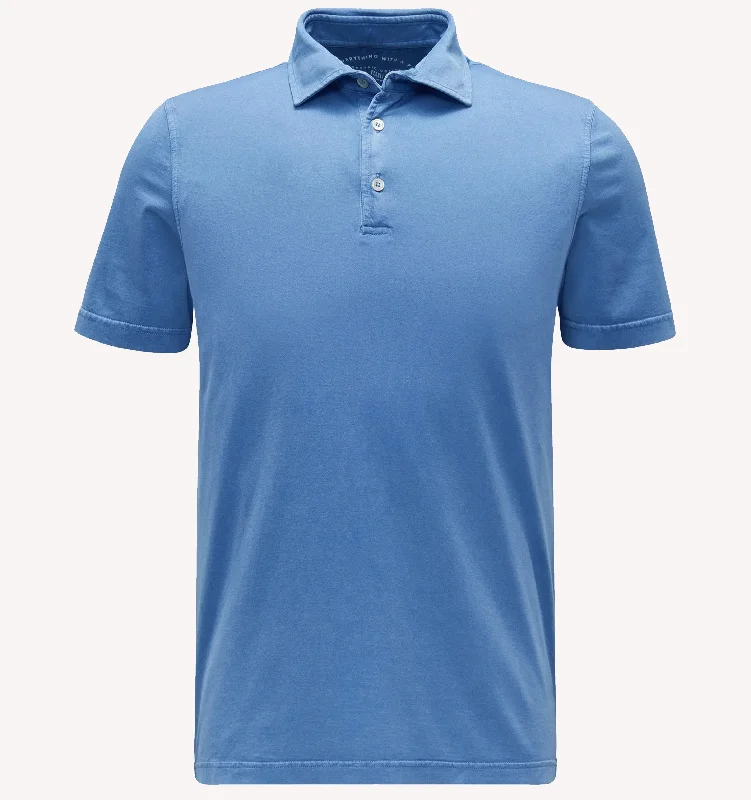 Men's Short-Sleeved ShirtsFedeli Zero Polo in Sky Blue