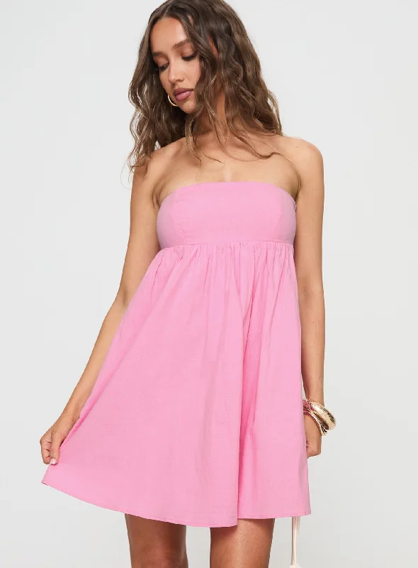 Osment Strapless Mini Dress Pink