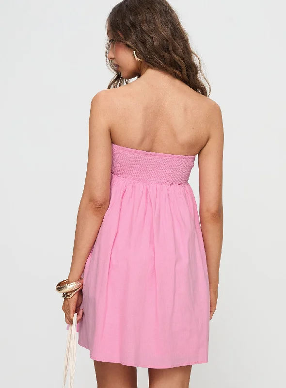 Osment Strapless Mini Dress Pink