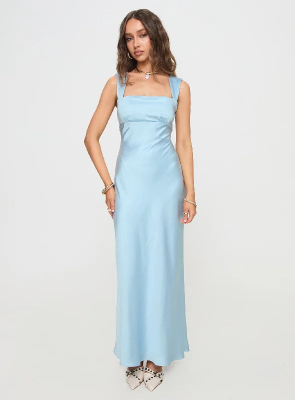 Radioactive Bias Cut Maxi Dress Ice Blue