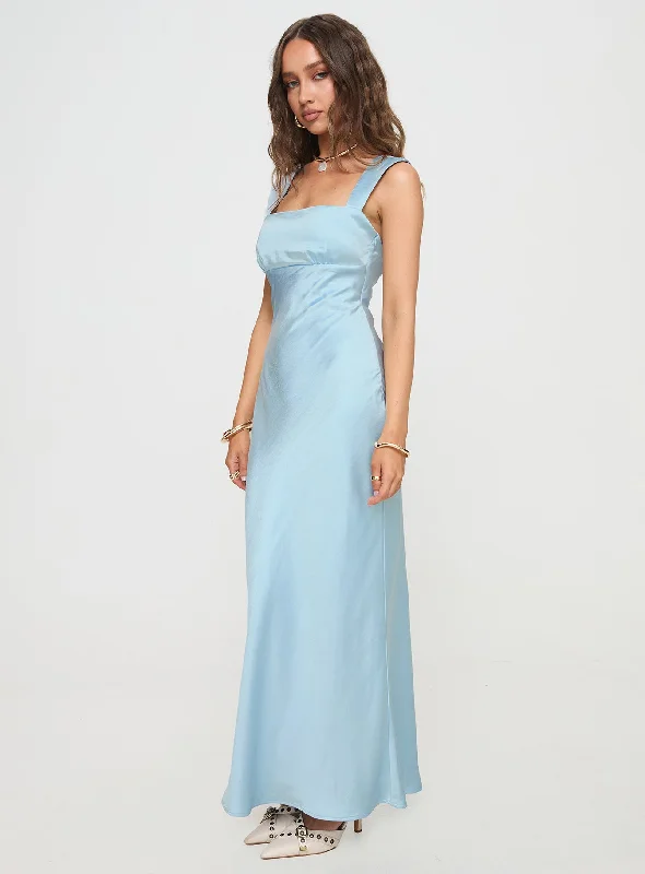 Radioactive Bias Cut Maxi Dress Ice Blue