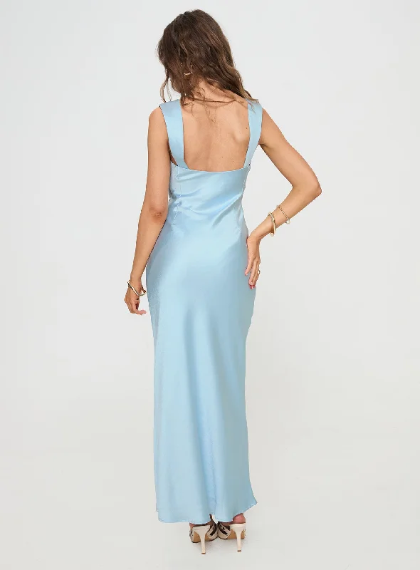 Radioactive Bias Cut Maxi Dress Ice Blue