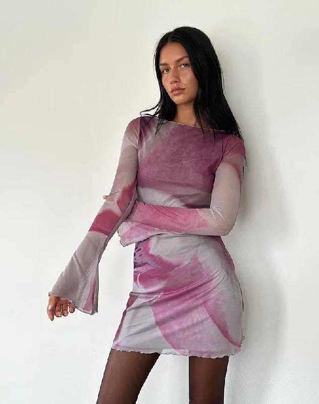 Sevila Mini Dress in Anatomy of Nature Pink