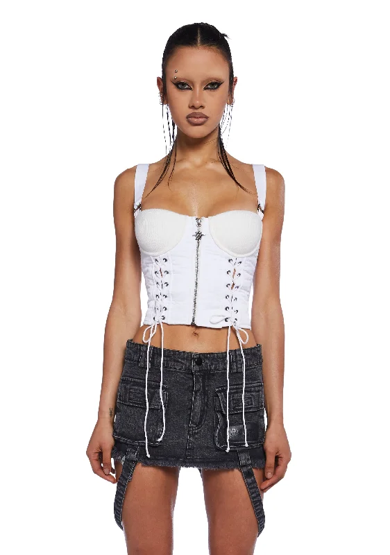 Charged Lace-Up Corset Top