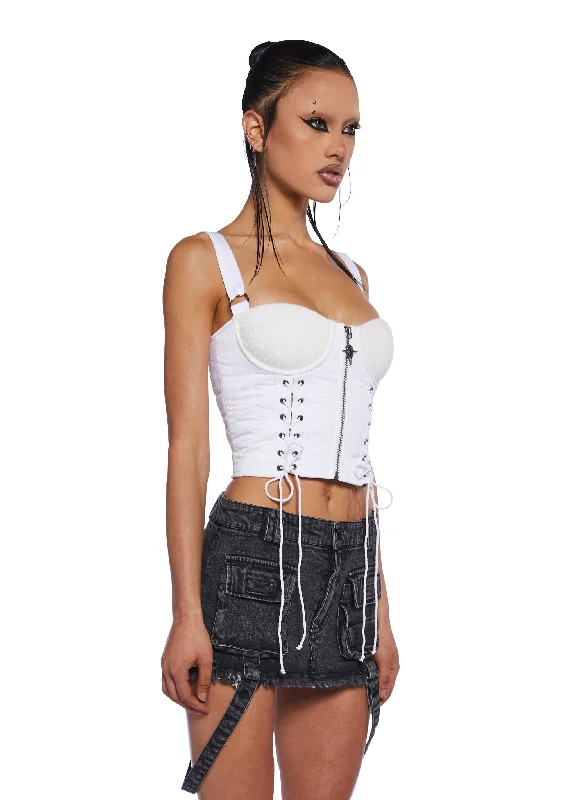 Charged Lace-Up Corset Top