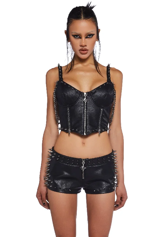 Downbeat Spiked Corset Top