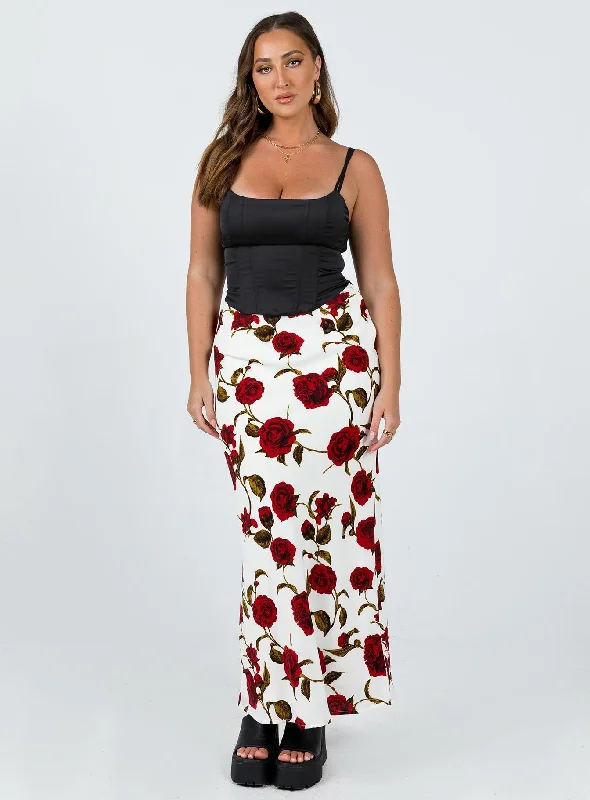 Jodie Maxi Skirt White Floral