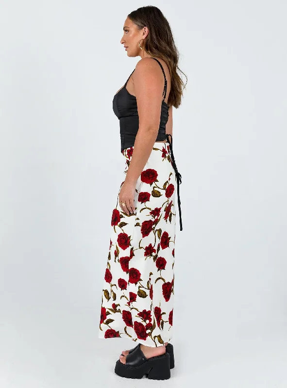 Jodie Maxi Skirt White Floral