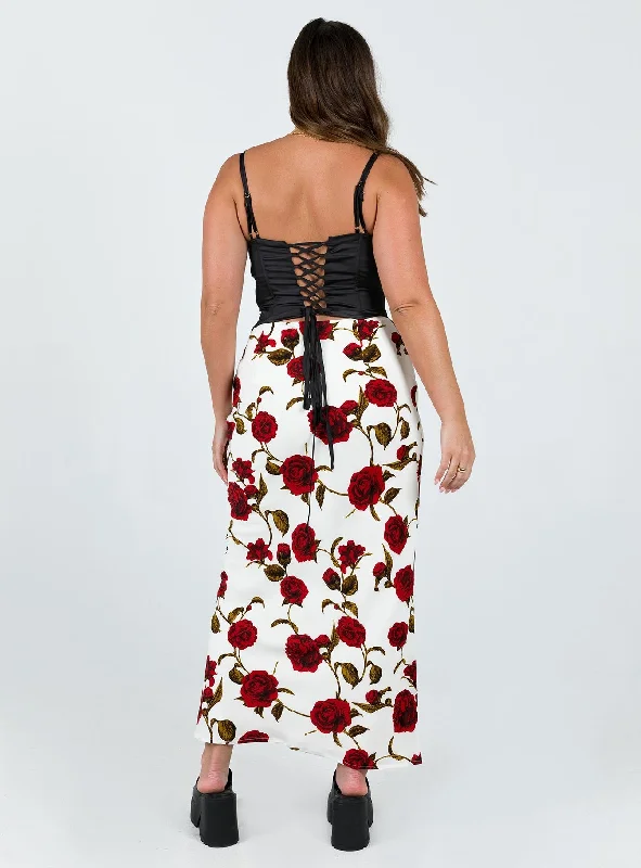 Jodie Maxi Skirt White Floral