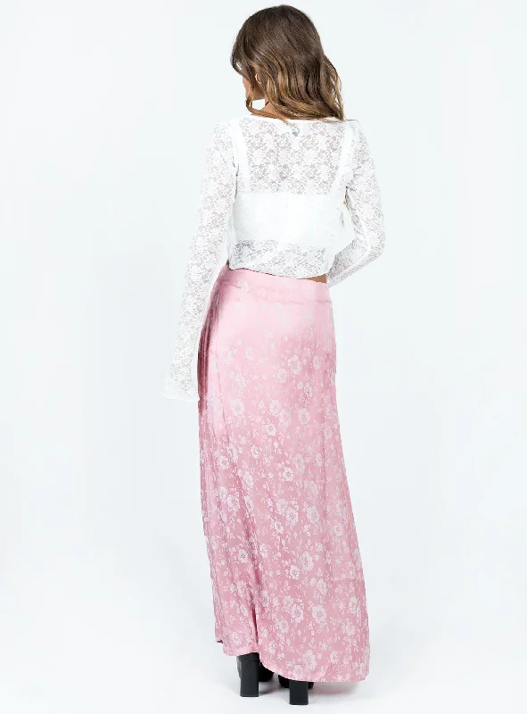 Perfect Places Maxi Skirt Pink