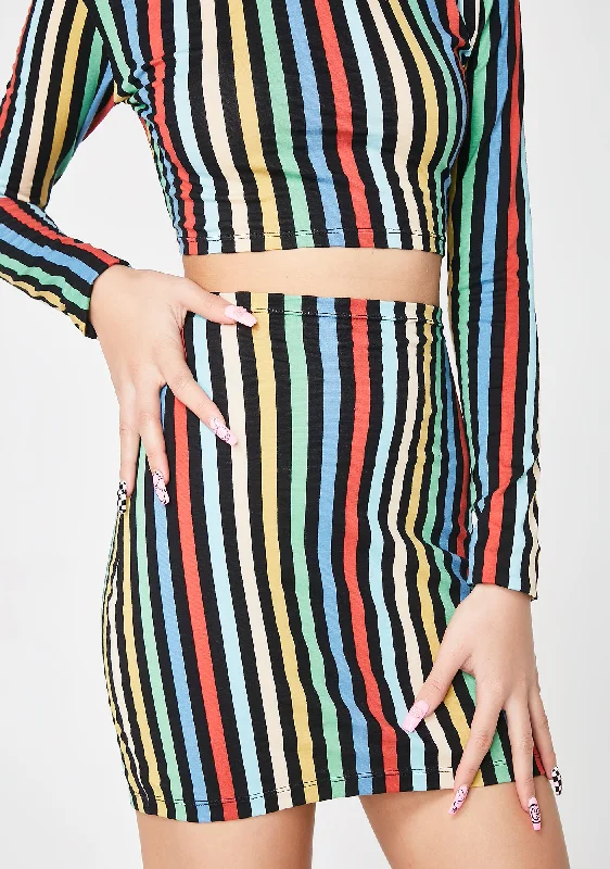 Rainbow Stripe Kimmy Skirt