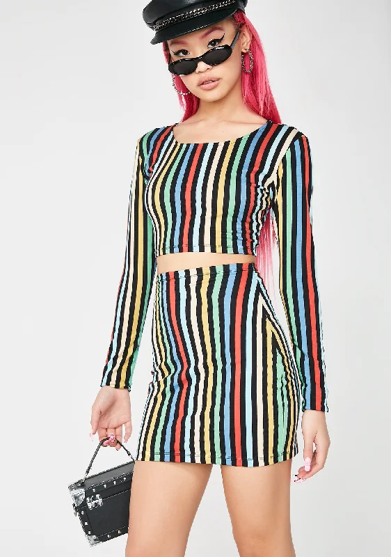 Rainbow Stripe Kimmy Skirt