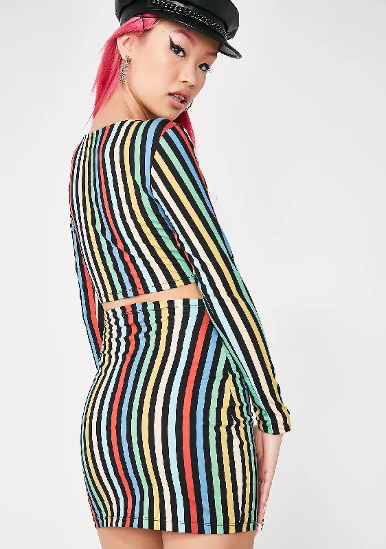 Rainbow Stripe Kimmy Skirt