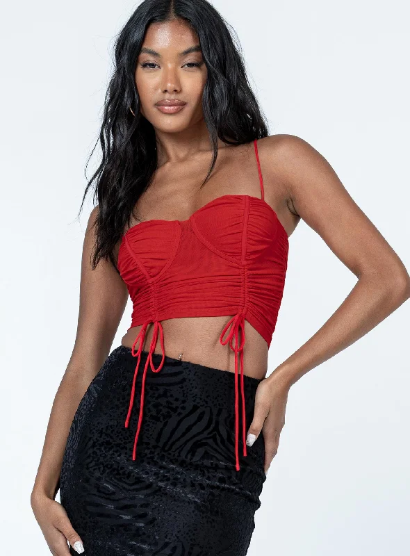 Shine Bright Crop Top Red