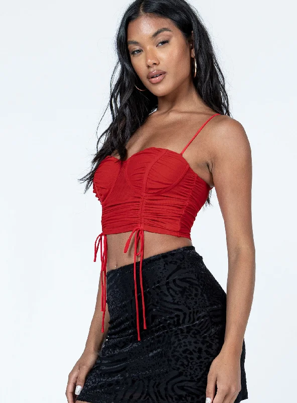 Shine Bright Crop Top Red