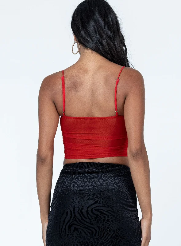 Shine Bright Crop Top Red