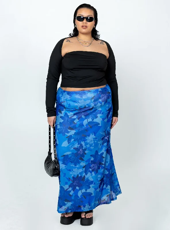 Starry Midi Skirt Blue Curve