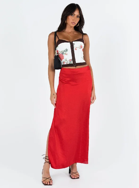 Tamra Maxi Skirt Red