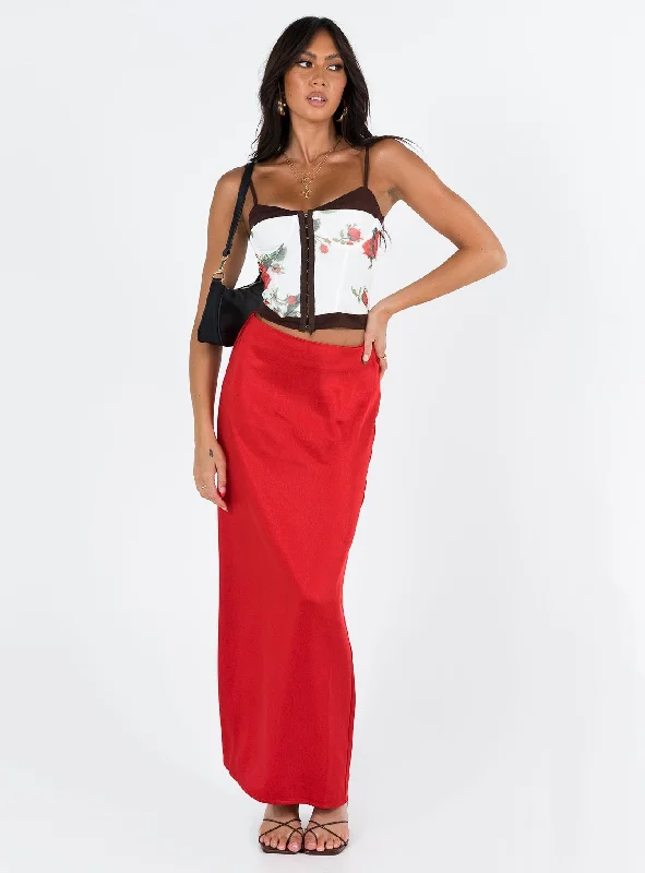 Tamra Maxi Skirt Red