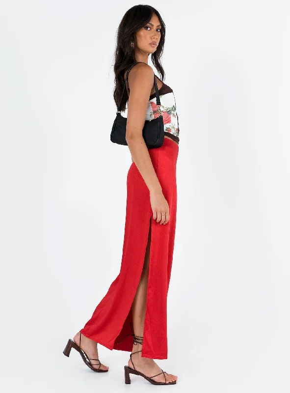 Tamra Maxi Skirt Red