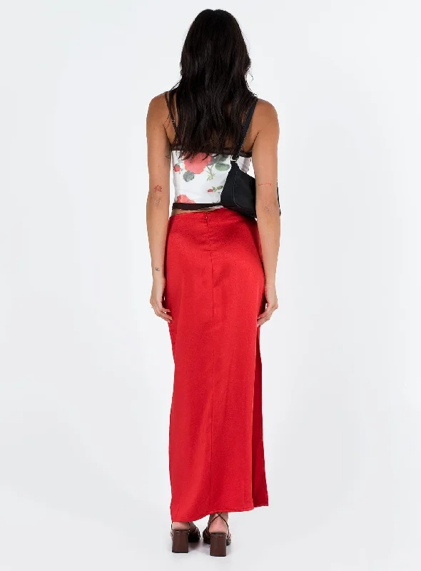 Tamra Maxi Skirt Red