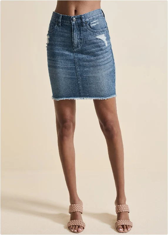 Denim mini skirt - Medium Wash