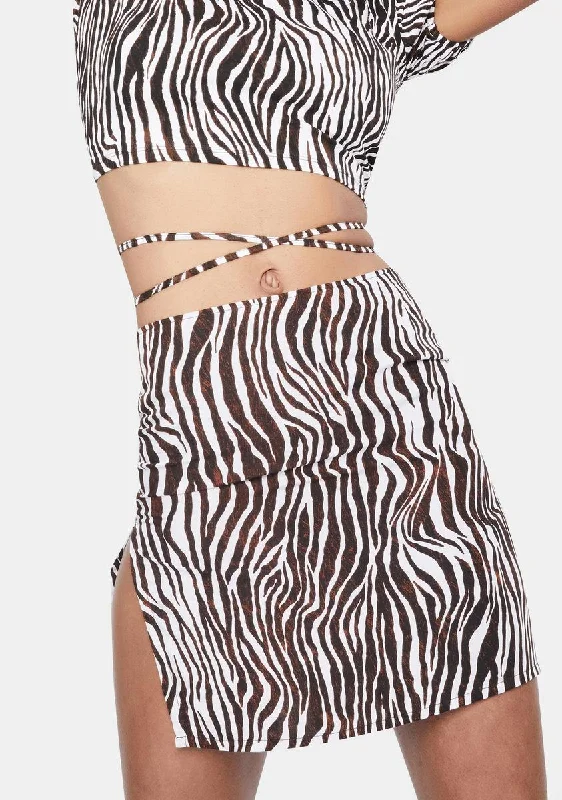 Zebra Vertical Shenka Mini Skirt