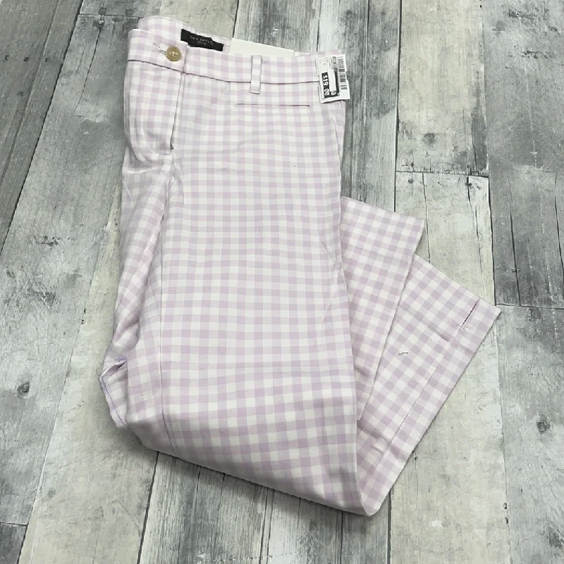 Ann Taylor Capris Lilac Gingham Size Petite 0 NEW