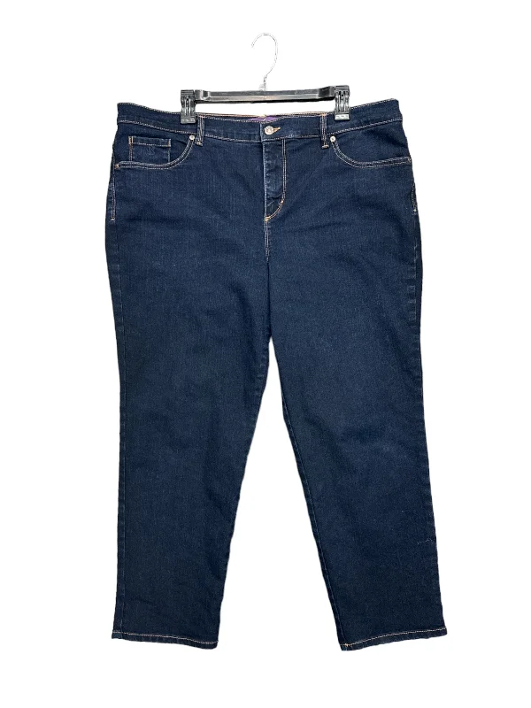 Jeans Straight By Gloria Vanderbilt In Blue Denim, Size: 18w