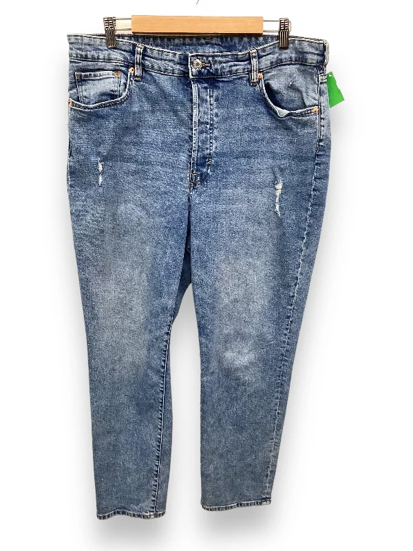 Jeans Straight By H&m In Blue, Size: 16