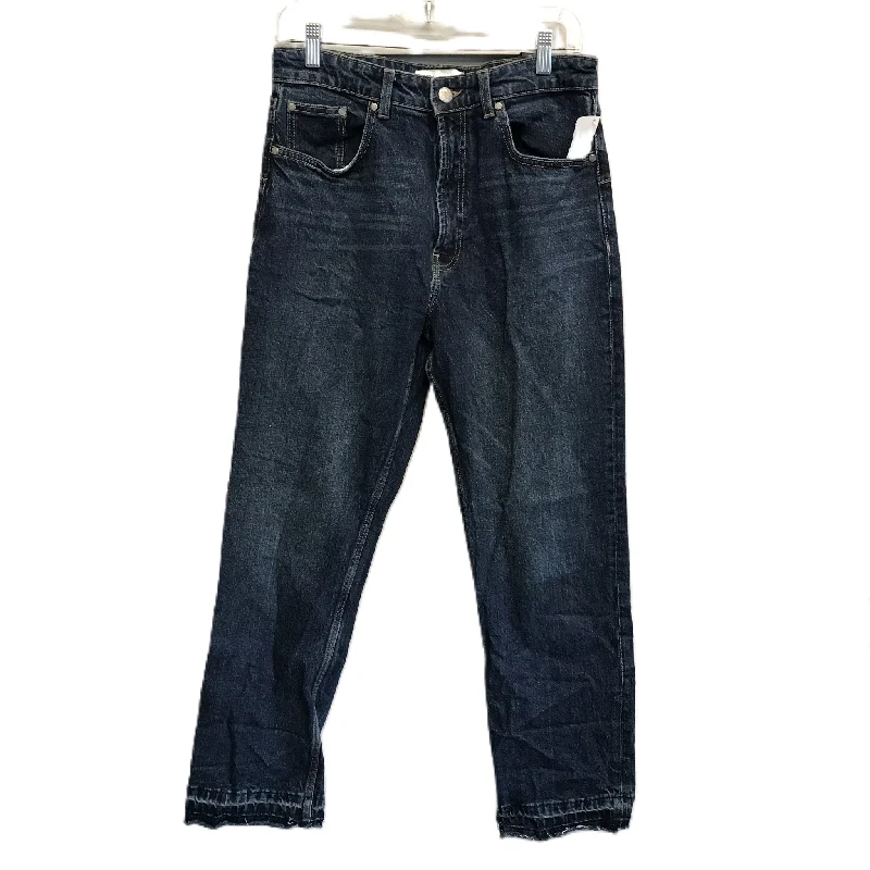 Jeans Straight By Zara In Blue Denim, Size: 10