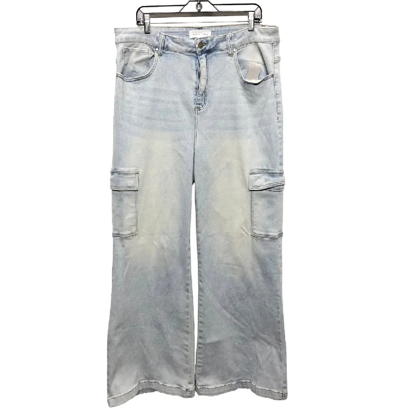 Jeans Wide Leg By Risen In Blue Denim, Size: 2x