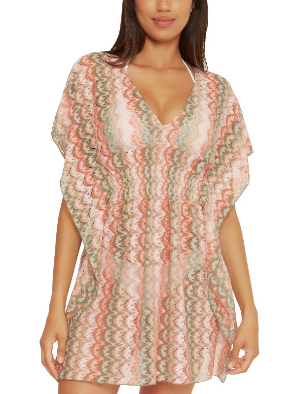 Solstice Womens Crochet Tunic Cover-Up