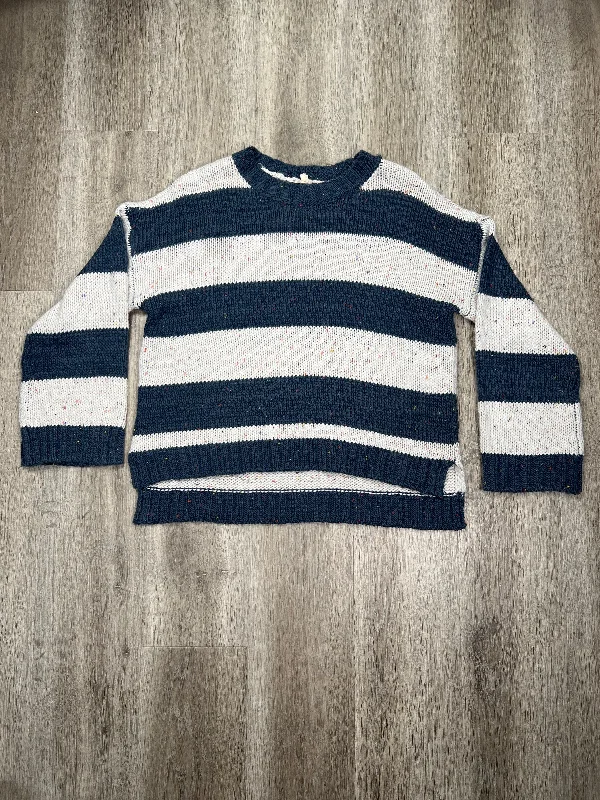 Striped Pattern Sweater Hem & Thread, Size M