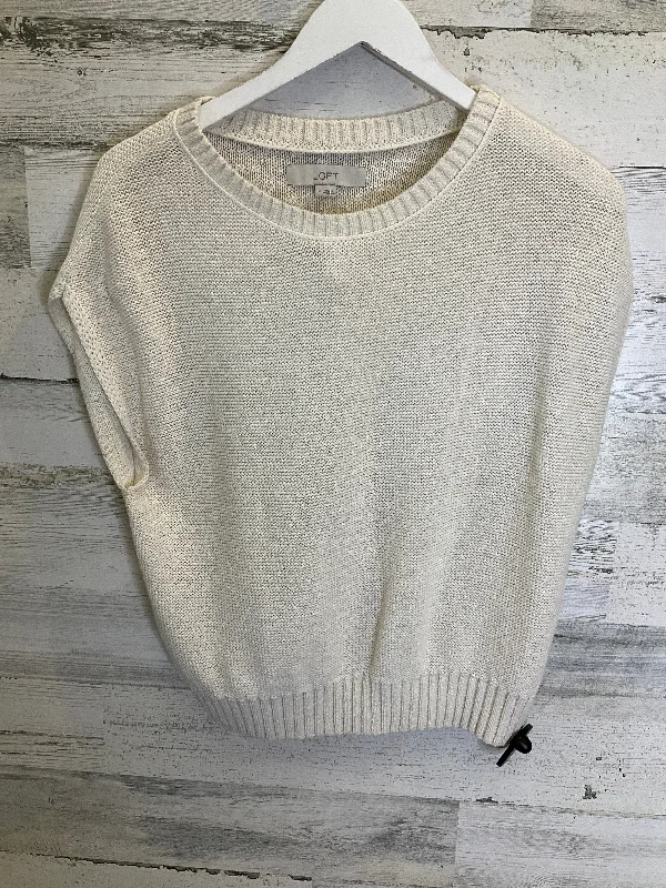 Tan Sweater Short Sleeve Loft, Size M