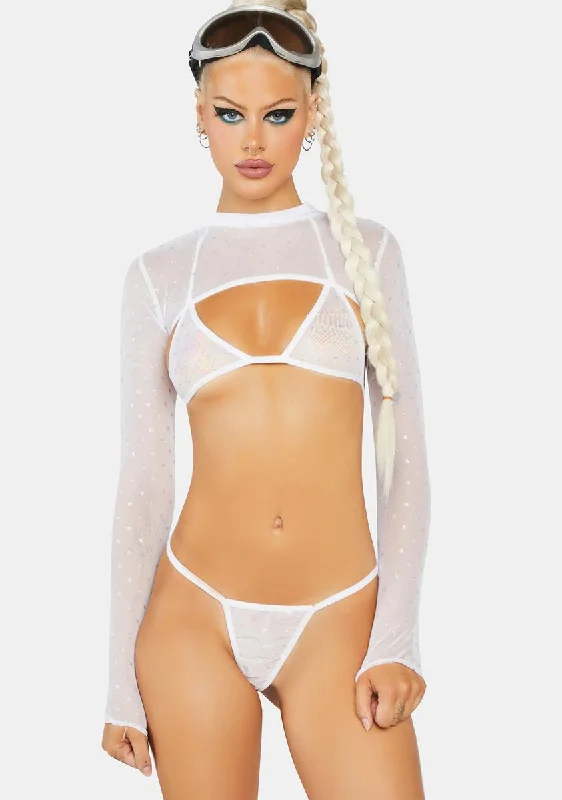 Angel Blinged Out Sheer Lingerie Set