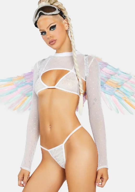 Angel Blinged Out Sheer Lingerie Set