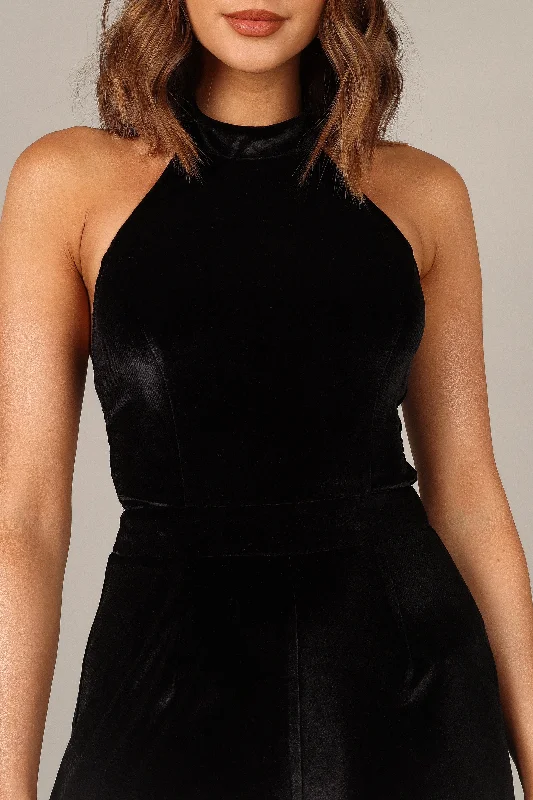 Aria Velvet Jumpsuit - Black