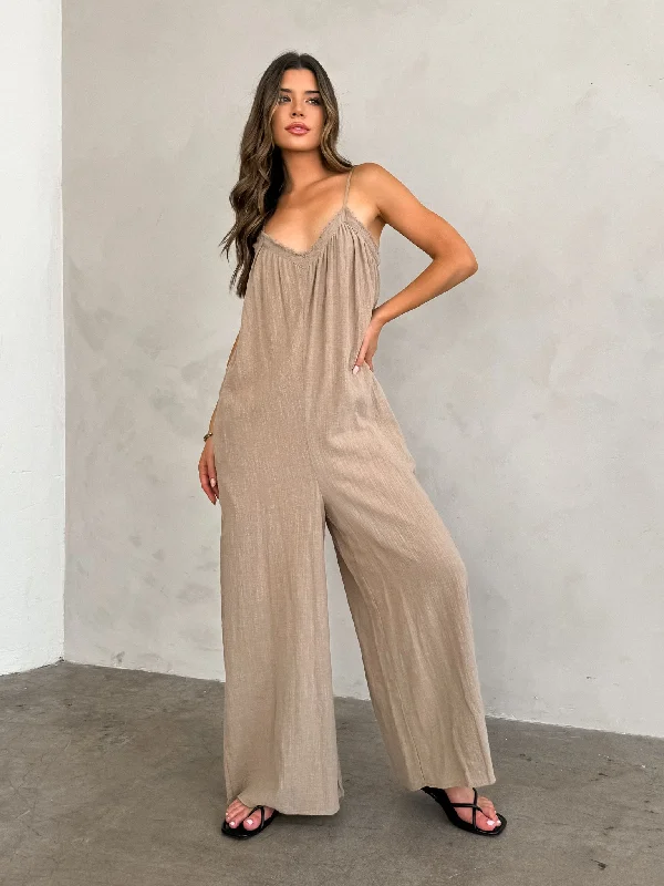 Toasted Coconut Gauze Jumpsuit