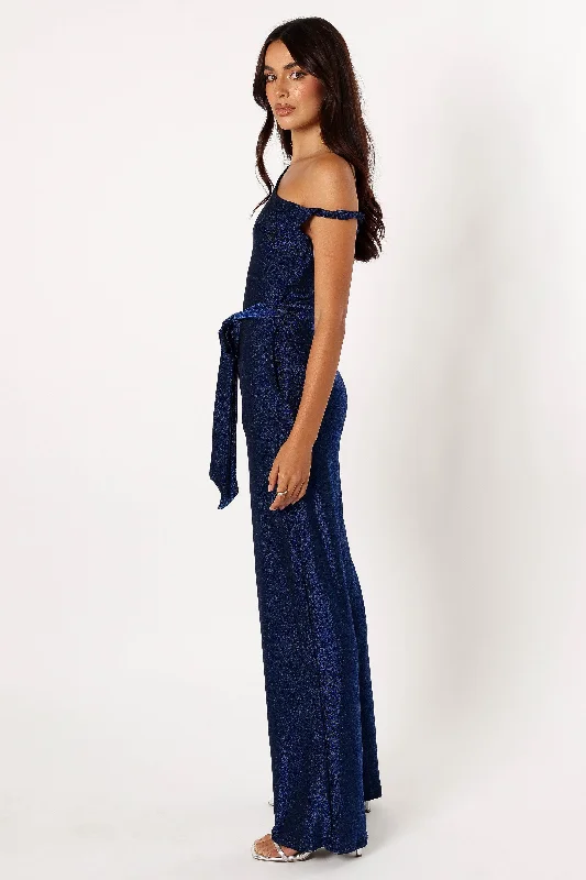 Katarina Off Shoulder Jumpsuit - Midnight Blue